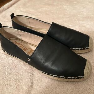 Womans 11 Black leather Sam  Edelman Espadrilles